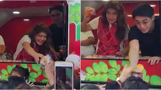Sen. Imee Marcos at McCoy De Leon, namigay ng pagkain sa mga deboto ng Sto. Niño sa Tondo
