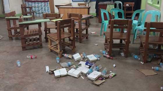 Teacher, dismayado sa kalat na iniwan ng mga botante sa loob ng silid-aralan