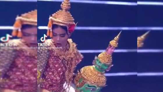 Miss Cambodia, nagkaroon ng blooper nang rumampa para sa national costume ng Miss U