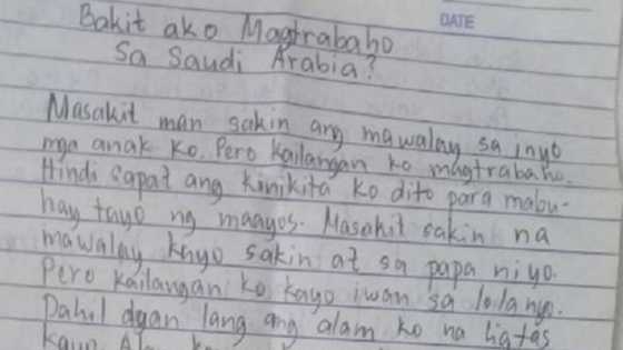 Nanay na OFW, may nakakaiyak na sulat para sa mga anak na naiwan sa Pinas