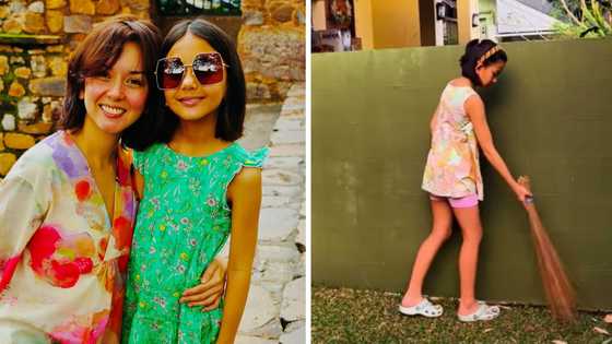 Beauty Gonzalez expresses pride as daughter Olivia helps with chores