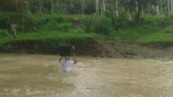 Teacher crosses dangerous rivers to bring modules to students in remote areas