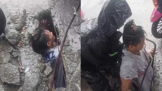 Dalawang lalaki na-trap sa imburnal sa QC, na-rescue sa gitna ng ulan