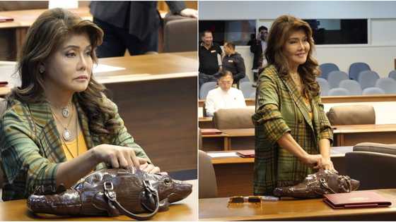 Sen. Imee Marcos turns heads inside Senate building with her crocodile-designed handbag