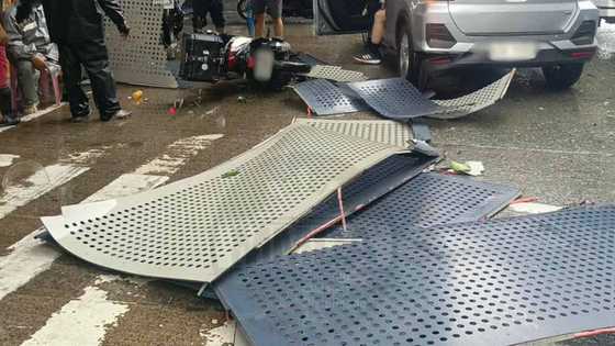 Two injured as electronic billboard collapses amid typhoon “Uwan” in Quezon City