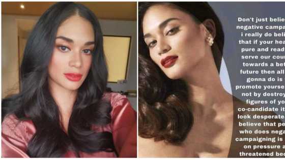 Pia Wurtzbach, pinabulaanang statement niya ang nasa viral art card ukol sa negative campaigning