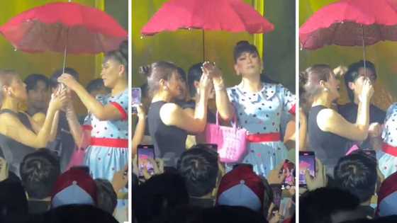 Liza Soberano, masayang hinawakan ang payong para sa isang drag queen