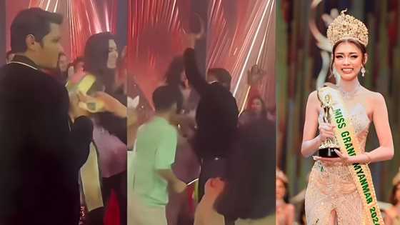 Miss Myanmar, viral matapos tanggalin ng pageant director ang kanyang sash at korona