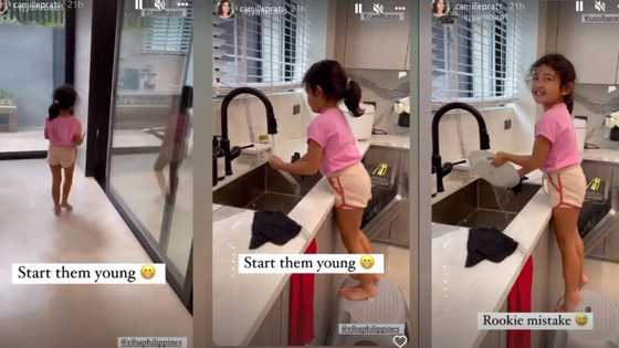 Camille Prats, tinuturuan na ang anak ng mga gawaing-bahay sa murang edad