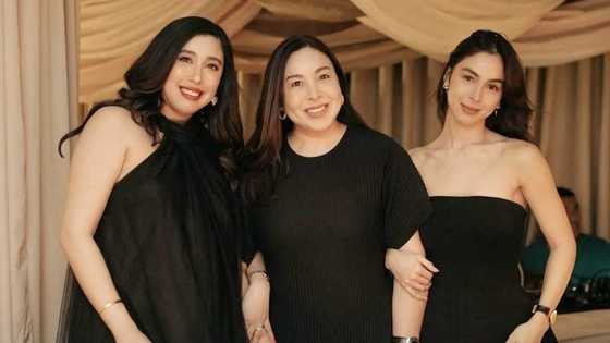 Marjorie Barretto congratulates Dani and Julia over their new business venture