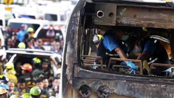 Driver ng Thailand school bus, tumakas habang nagliliyab ang sasakyan, nasakote ng mga pulis