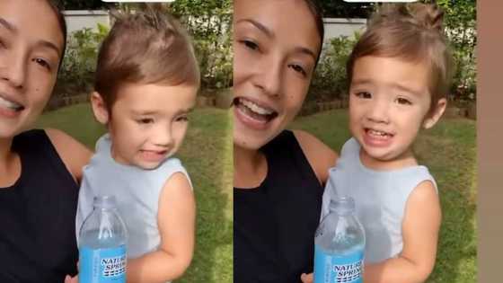 Baby Tili, todo ngiti habang nagsasalita si Solenn Heussaff sa isang promotional video