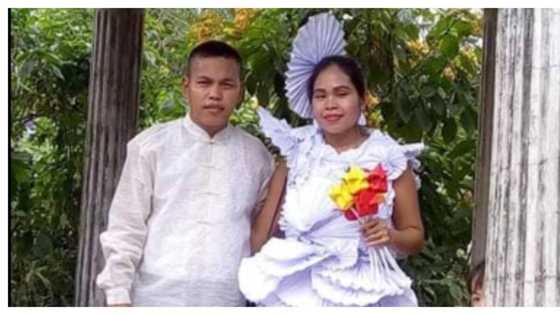 Bride na wala raw pambili ng damit pangkasal, gumawa ng sariling gown yari sa papel