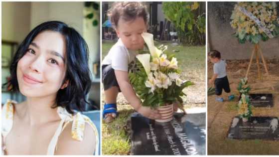 Saab Magalona, sinama ang anak na si Vito sa pagdalaw sa puntod ng kanyang yumaong amang si Francis M