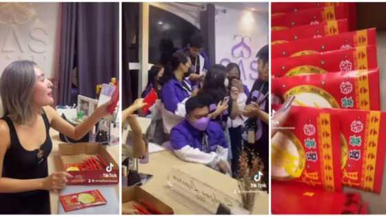 Video ng pamimigay ng 13th-month pay ni Sachzna Laparan sa staff ng kanyang beauty brand, viral