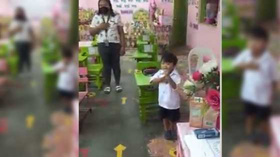 Video ng cute na batang "makabayan" kaya lang gutom sa flag ceremony, viral