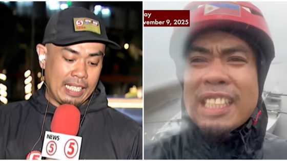 Cameraman ng News 5, hinangaan nang siya mismo ang mag-ulat ng lagay sa Albay