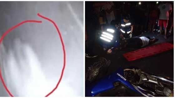 Ghost allegedly captured on CCTV moments before a motorcycle crash