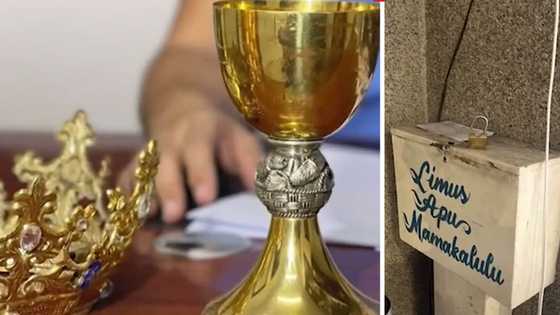 Lalaki, nagnakaw ng korona ng santo at kalis sa simbahan; kalis, tinagayan ng alak