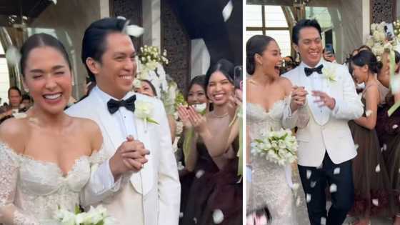 Maja Salvador at Rambo Nuñez, video ng masayang paglabas nila sa chapel matapos ang kasal, viral