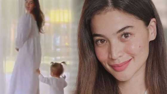 Anne Curtis gets interrupted by baby Dahlia while shooting a promotional video