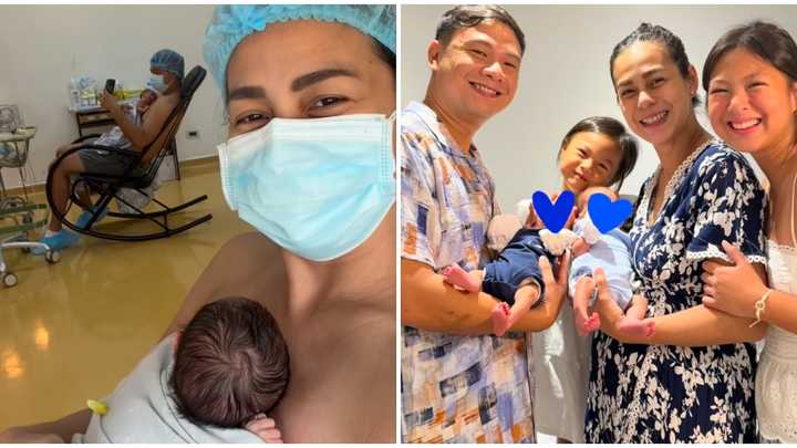 Bettina Carlos gives birth to twins two weeks earlier than expected